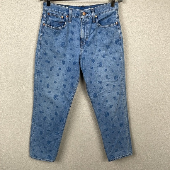 J Crew Slouchy Boyfriend Jean in Bandana Paisley Yin Yang High Rise Sz 27 - Picture 2 of 12